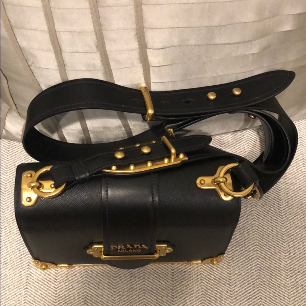 Authentic Black Prada City Saffiano Cahier Bag - Picture 2 of 8